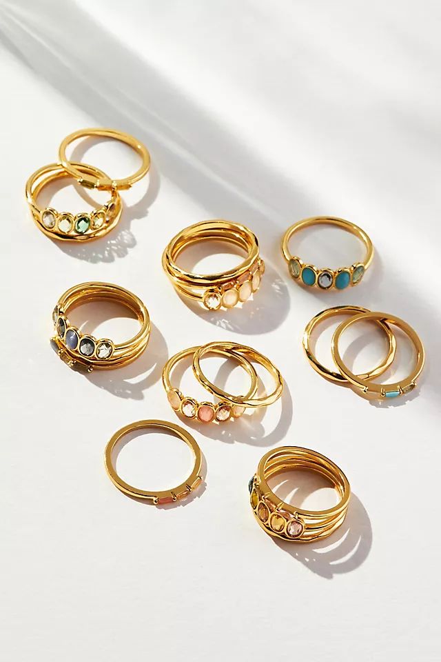 Ombre Stacked Ring Set | Anthropologie (US)