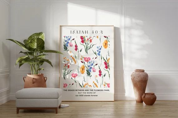 Isaiah 40 Floral Pattern  Printed & Shipped  Modern - Etsy | Etsy (US)