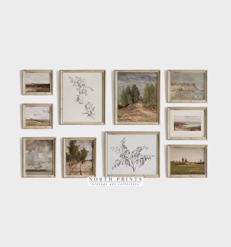 Vintage Rustic Gallery Wall Art SET of 10  Vintage Home Decor - Etsy | Etsy (US)