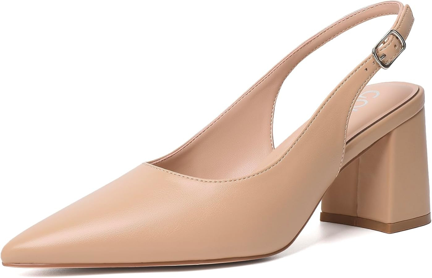Mostrin Block Slingback Heels for Women Pointed Closed Toe Chunky Heels Office Work Shoes Women's... | Amazon (US)