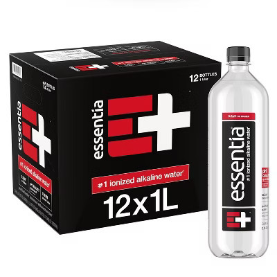 Essentia Water, Ionized Alkaline Water - 1L Bottle (Pack of 12) | Target