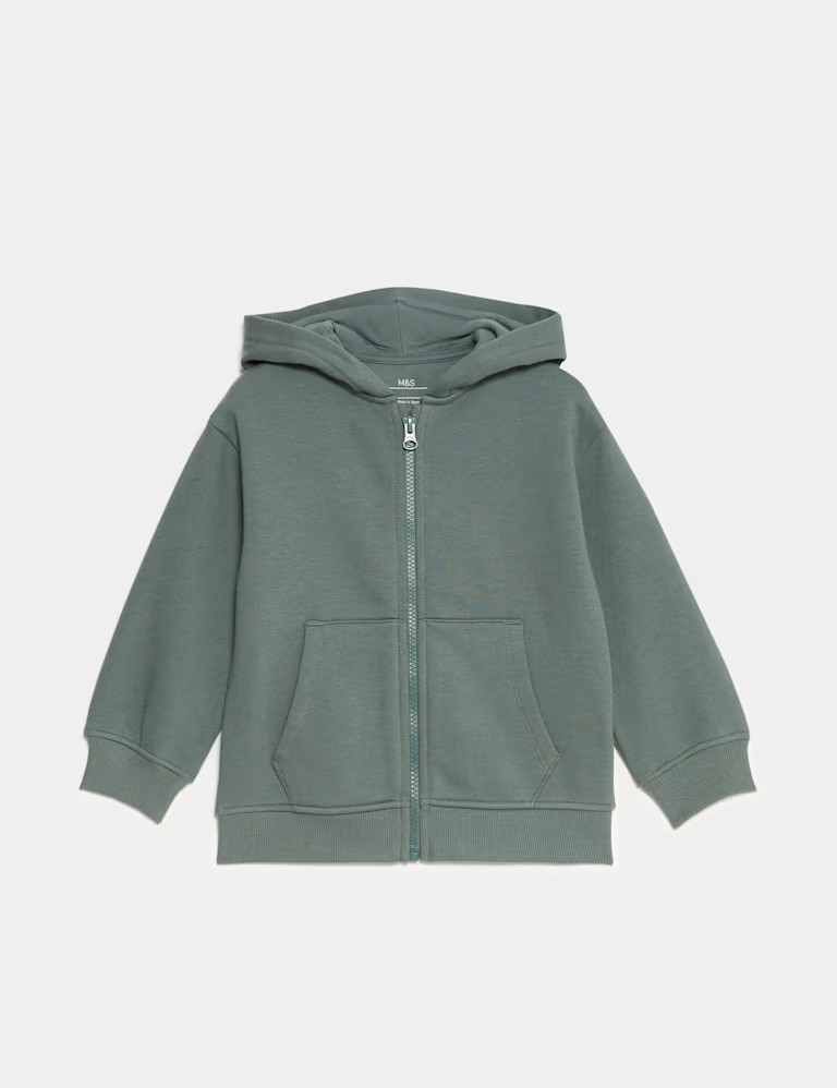 Cotton Rich Zip Hoodie (2-8 Yrs) | Marks & Spencer (UK)