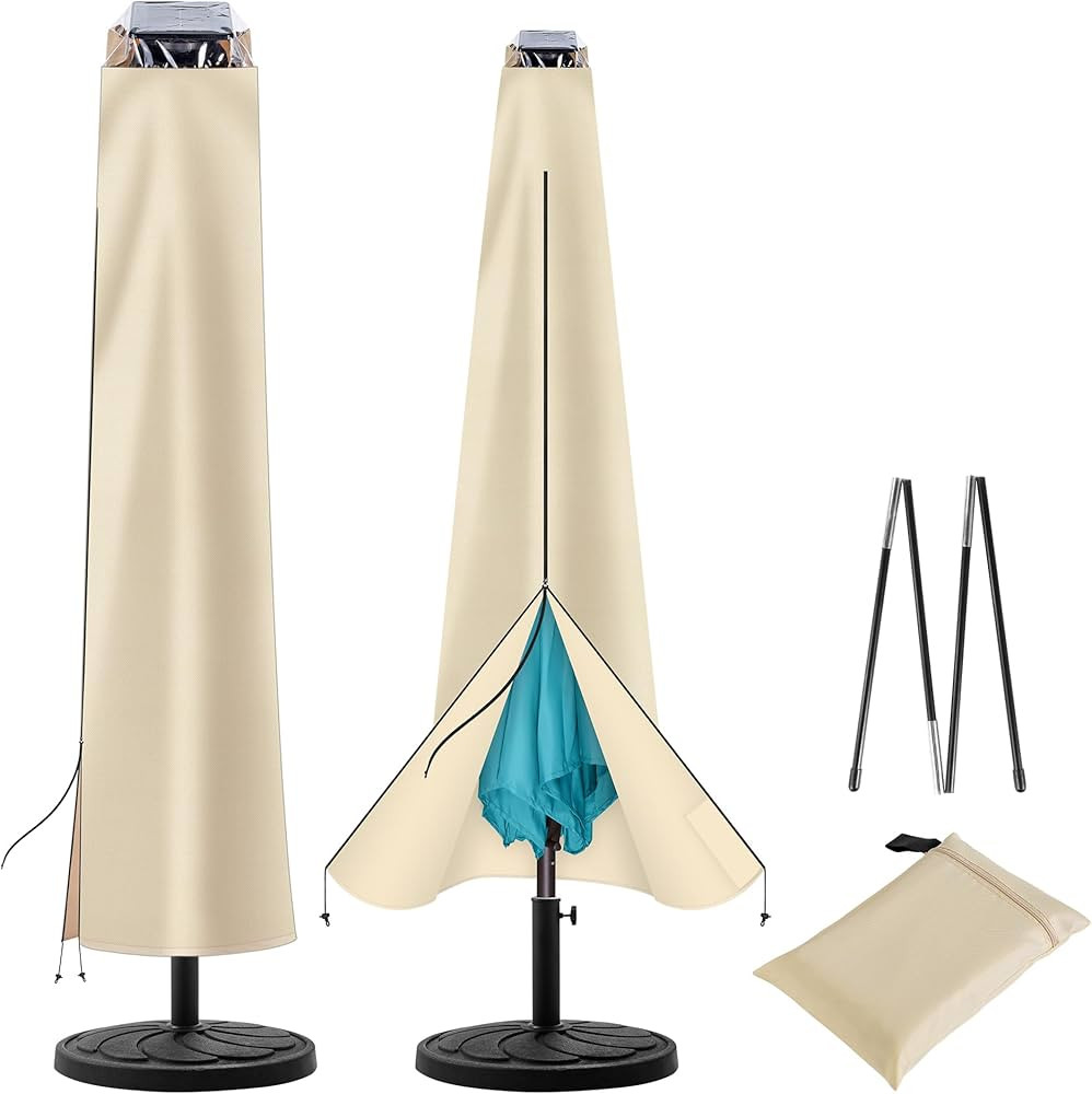 Patio Umbrella Cover - Outdoor Umbrella Cover for 7.5ft 8ft 9ft 10ft 11ft Waterproof 420D Oxford ... | Amazon (US)