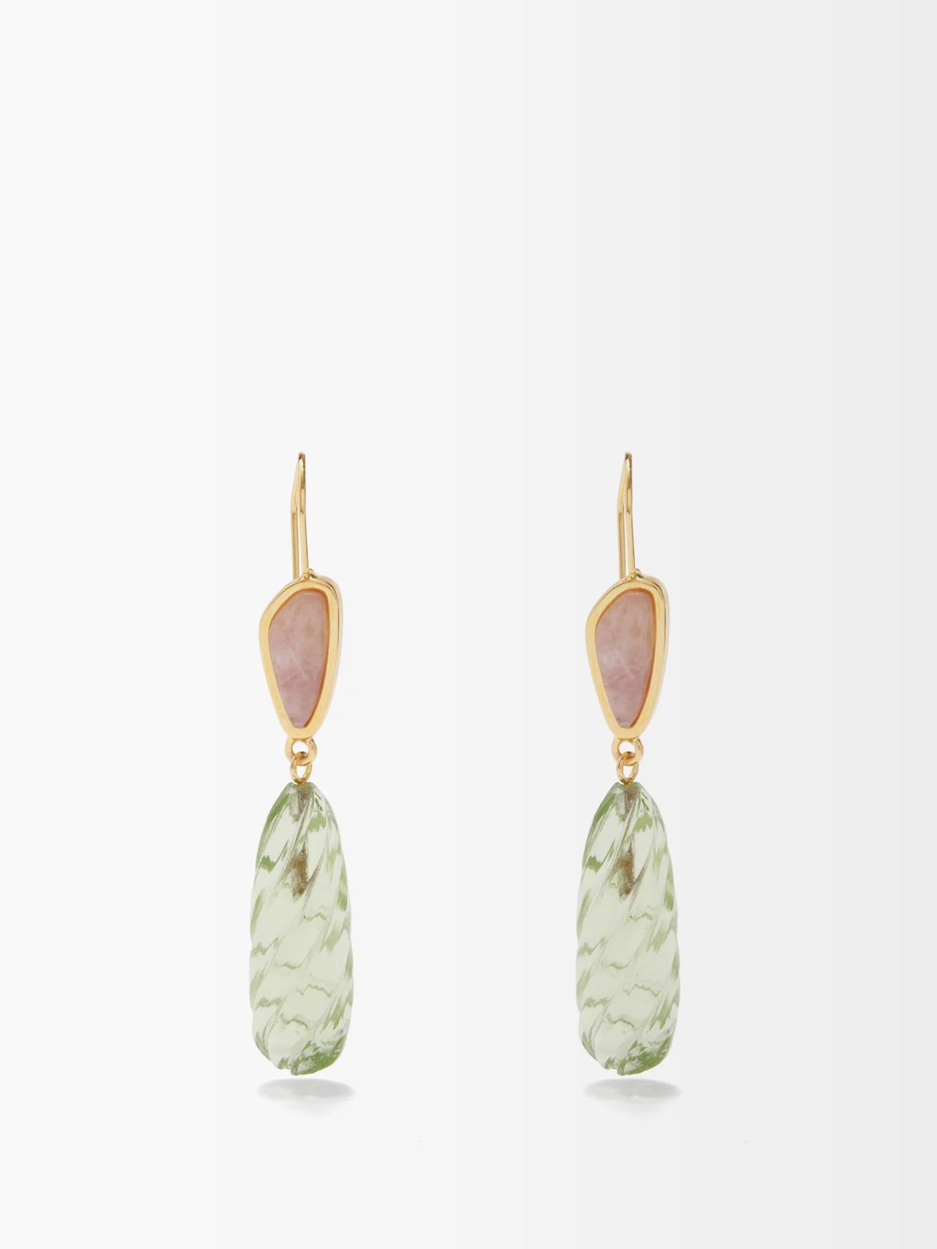 Willow amethyst & quartz gold-plated earrings | Matches (US)