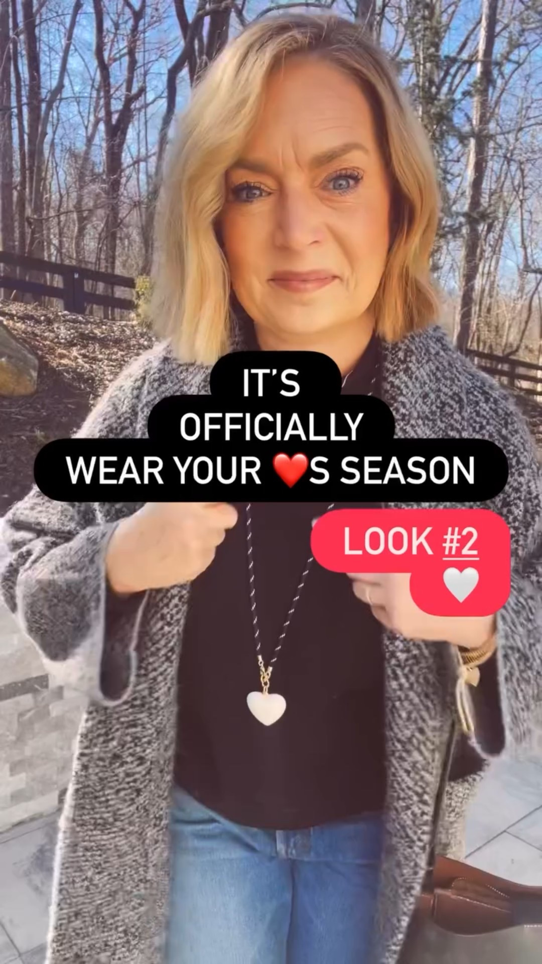 Not shopping has me planning better. To prove it, I’m actually thinking about the season I’m in instead of buying for the next. Planning for the next, yes, but living in the moment, too. Valentine’s Day is in sight and I have so many fun ❤️ pieces. So, let the ❤️ outfits rule! This white heart on a black cord is a newer piece that I’m absolutely loving. What do you think? Are you wearing your hearts, too? Drop a “❤️” in the comments if you’re loving this necklace, too! It’s @roxanneassoulin and I’m currently obsessed with everything she launches. Just saw that they are doing FREE SHIPPING over $250. Get two necklaces! One for you, one for a Val’s gift. Or…keep them both. ☺️

Comment PIXIE and I’ll send you the link to your DMs.

#wearyourheart #oversizedjewelryover50 #statementjewelryover50 #midlifestyleisfun #outfitmaker

Comment PIXIE below to receive a DM with the link to this post on my LTK ⬇ https://liketk.it/5NQ4J