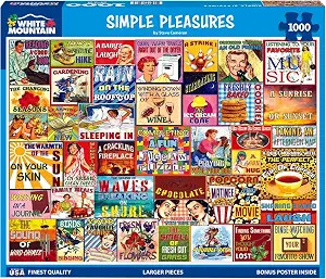 White Mountain 1000 Piece Jigsaw Puzzle Funny Collage, Simple Pleasures | Large Pieces, Gift for ... | Amazon (US)
