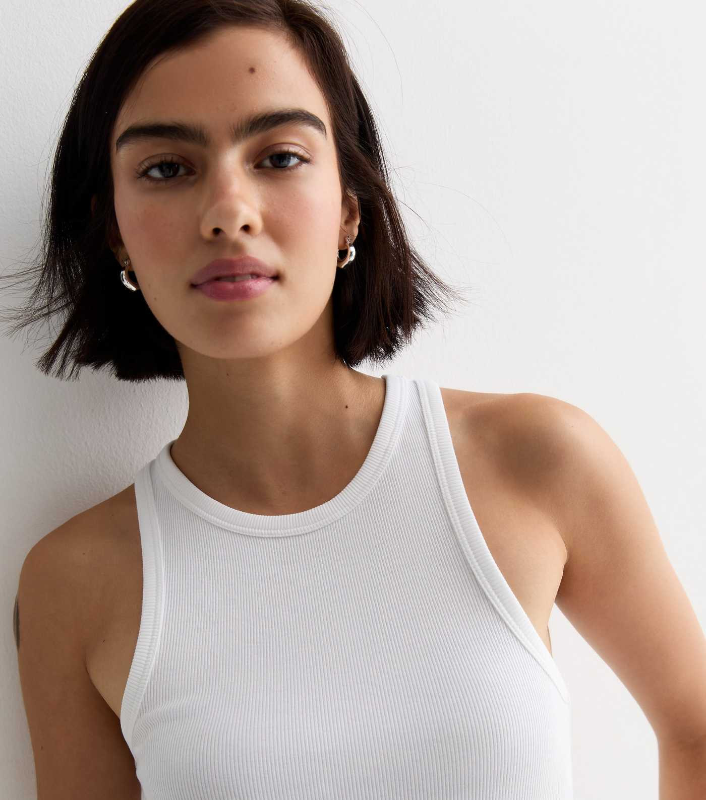 White Ribbed Racer Vest
						
						Add to Saved Items
						Remove from Saved Items | New Look (UK)