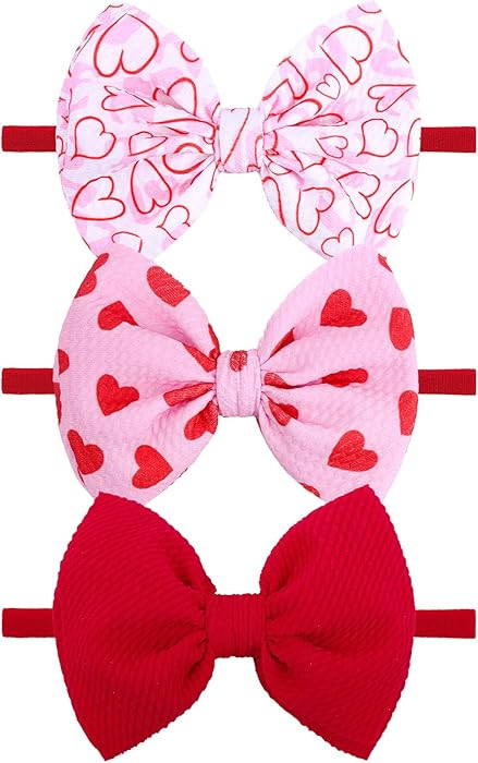 YanJie Bows for Baby Girls Nylon Headband Bows Newborn Headband Baby Hair Bow with Bows Girls Bow... | Amazon (US)