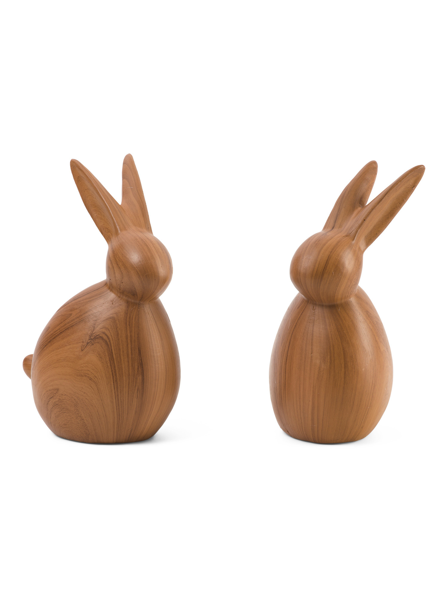 2pc Resin Bunnies With Wooden Finish | TJ Maxx