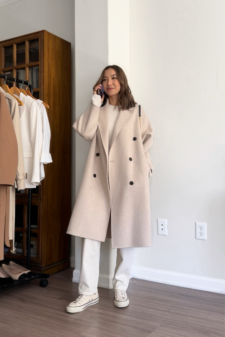 Fall outfit 

Mango coat - linked this years similar release! 
Soft Abercrombie sweater - linked this years version! 
Madewell jeans - I always size down at least 1 in Madewell Jeans 
Converse 

#LTKstyletip #LTKtravel #LTKSeasonal