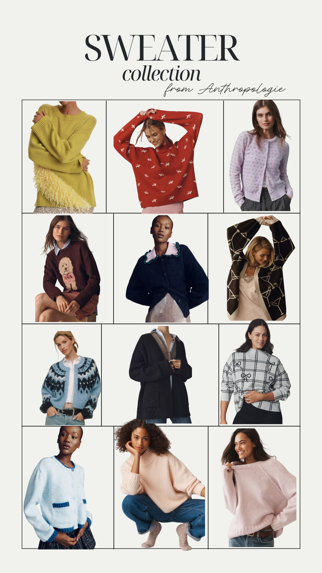 Cutest finds from Anthropologie. Sweater season 

 #LTKHoliday #LTKgrwm #LTKFindsUnder100