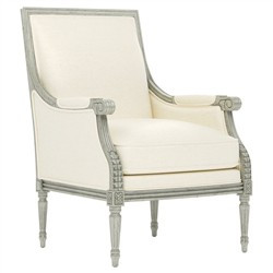 Juliette Heathered Ivory Crypton Provence Sage Bergere Chair | Kathy Kuo Home