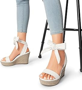 DREAM PAIRS Womens Open Toe Espadrilles Wedges Tie Lace Up Cute Ankle Strap Platform Sandals Dres... | Amazon (US)