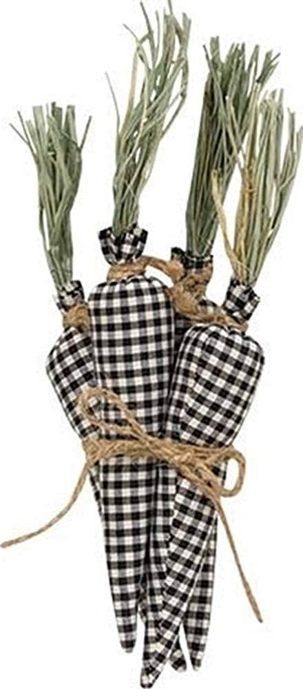 Black White Gingham Plaid Carrots - 4 Pack | 10 inch | Bowl Fillers | Primitive Farmhouse Easter ... | Amazon (US)