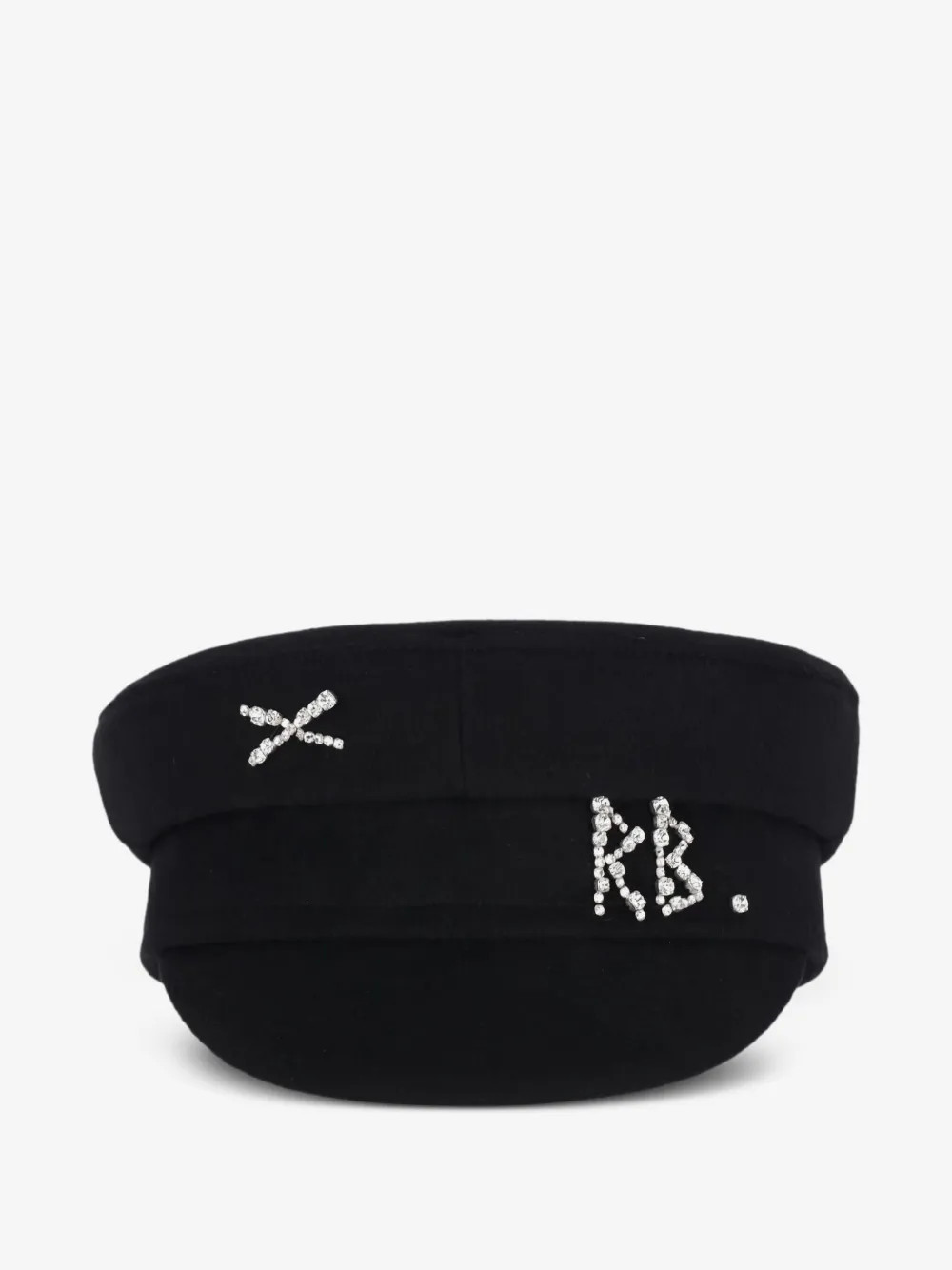 Ruslan Baginskiy crystal-embellished black wool Baker Boy cap | Farfetch Global