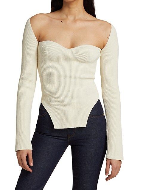 Maddy Bustier Rib-Knit Sweater | Saks Fifth Avenue