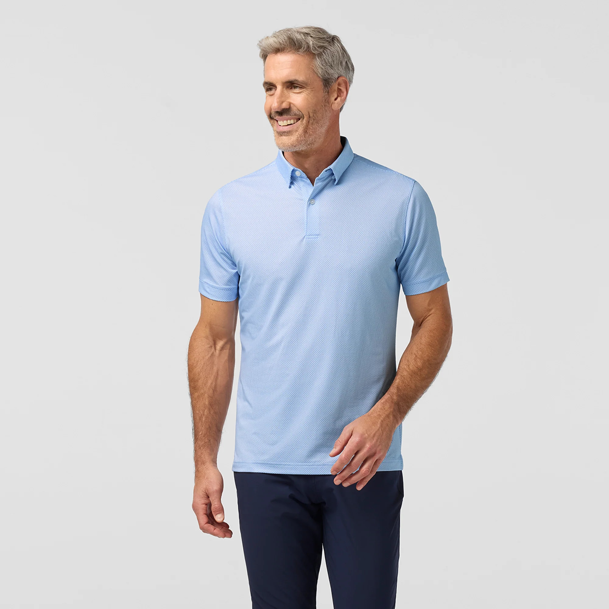Halyard Polo - Skyline Blue Tight Diamond | Mizzen + Main