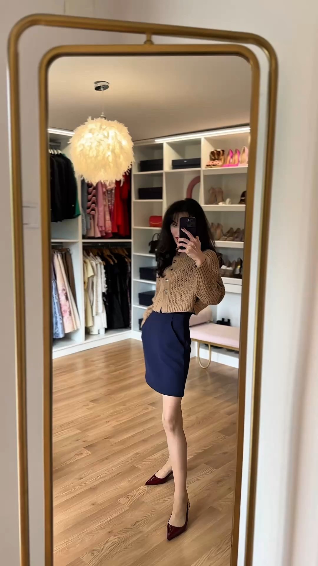 Camel sweater, max mara sweater, navy skirt, mini skirt, cropped sweater, kitten heels, burgundy shoes, cherry coded shoes, brown sweater outfit, sweater outfits, cute sweaters, fall sweater outfits, sweater and skirt outfit, skirt and sweater outfit, Gucci shoes

#LTKSeasonal #LTKPetite #LTKTall