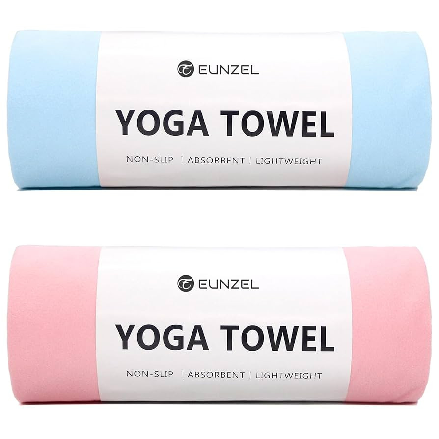 Eunzel 2 Pack Hot Yoga Towel Non Slip Yoga Mat Towel Non-Slip Sweat Absorbent Microfiber Towel fo... | Amazon (US)