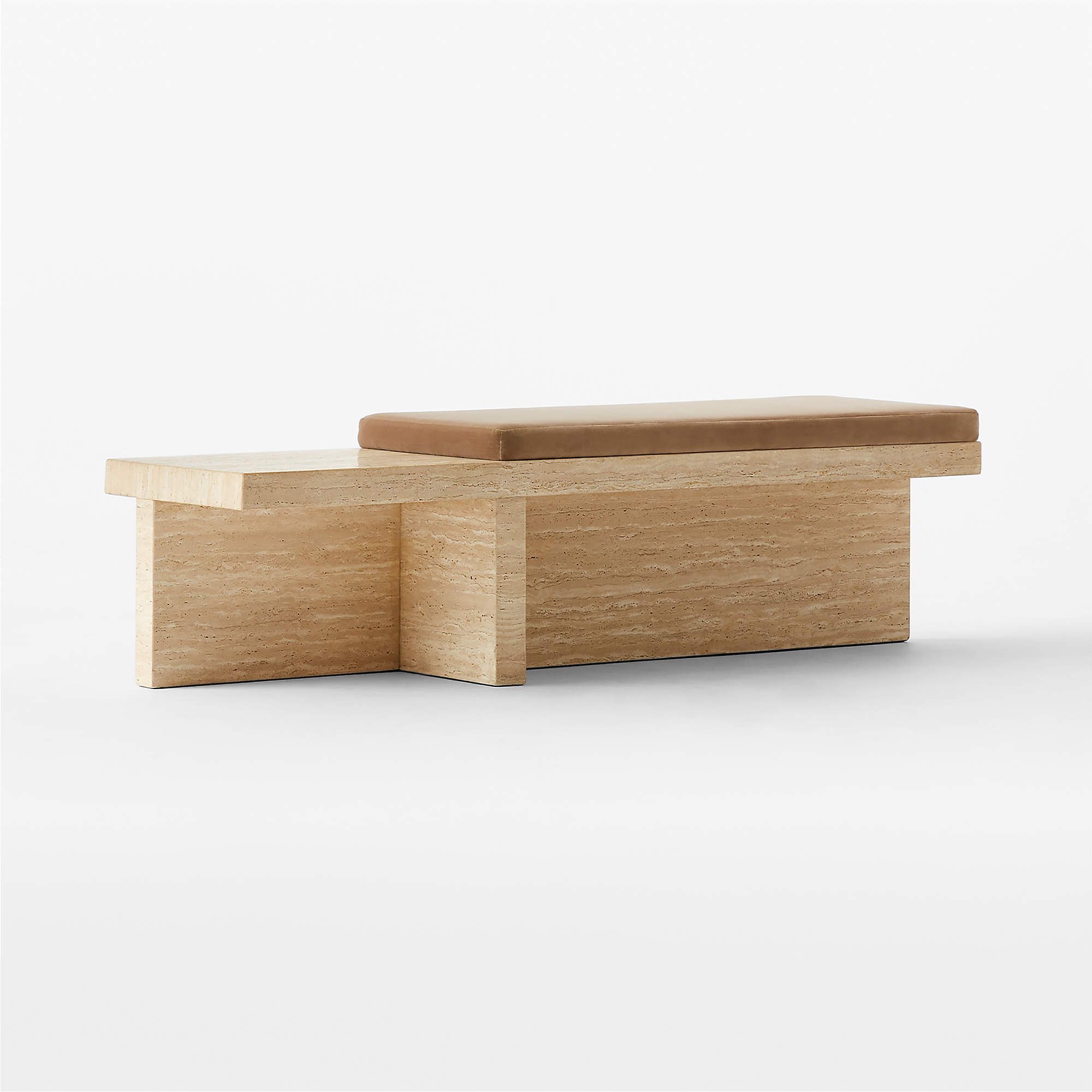 Pierre Modern Travertine Bench | CB2 | CB2