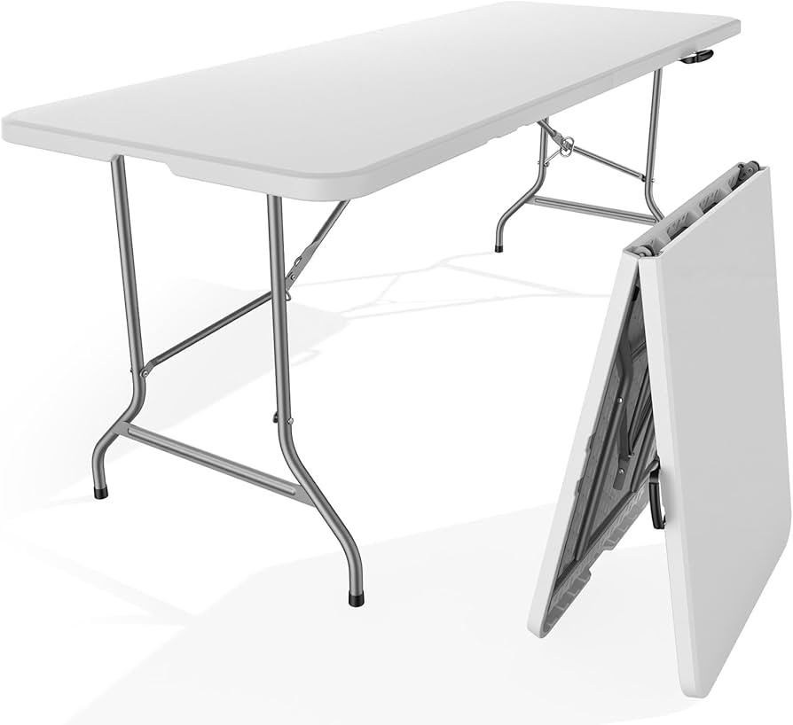 Sweetcrispy 6 FT Folding Picnic Table Easy to Fold and Store, Foldable Table for Camping Picnic D... | Amazon (US)