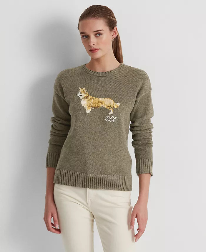 Lauren Ralph Lauren Intarsia-Knit Cotton Sweater & Reviews - Sweaters - Women - Macy's | Macys (US)