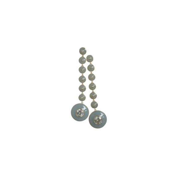 pre order: embellished dusty blue enamel drops | Nicola Bathie Jewelry
