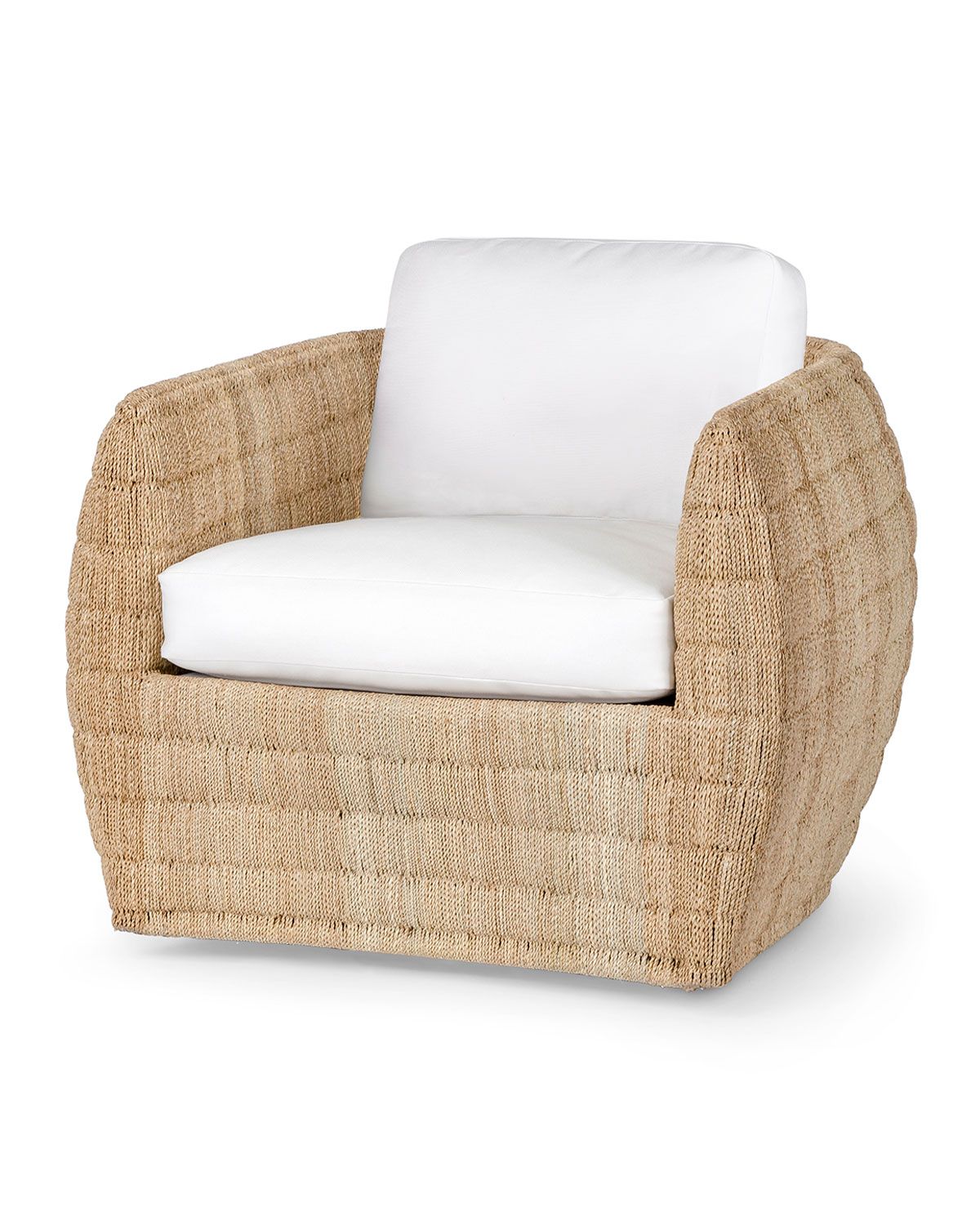 Ventura Swivel Lounge Chair, Textured Snow | Horchow