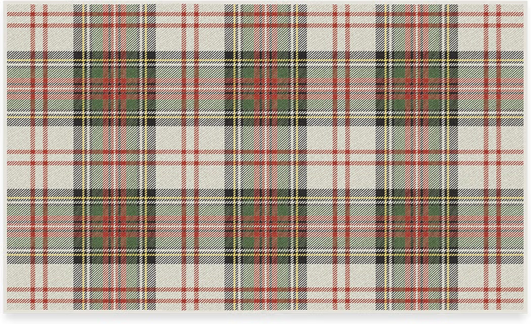 RUGGABLE Washable Plaid Area Rug – Dress Stewart Tartan White 3x5, Stain-Resistant, Non-Slip ... | Amazon (US)