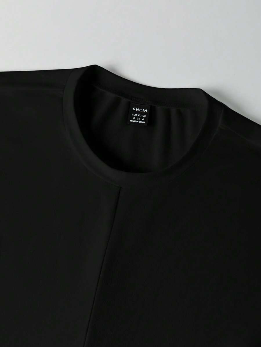 SHEIN Clasi Women Solid Color Criss Cross Wrap Asymmetric Hem Sexy T-Shirt | SHEIN