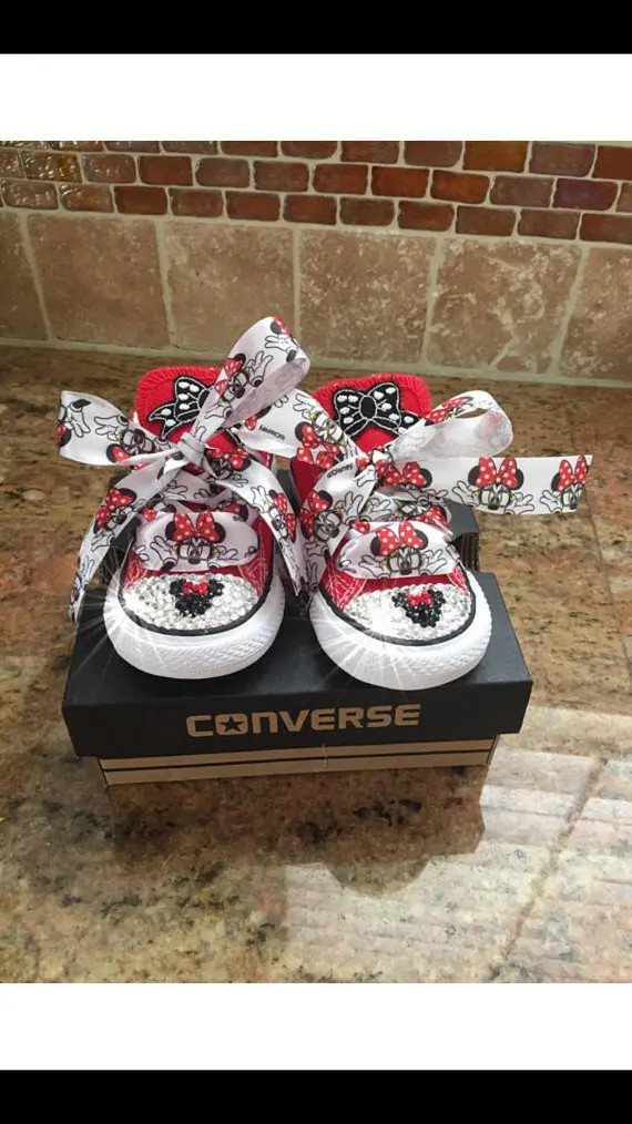 Toddler Minnie Mouse shoes with Swarovski crystals | Etsy | Etsy (US)
