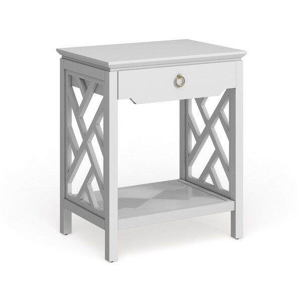 Torrey Chippendale-style Nightstand by Greyson Living - White | Bed Bath & Beyond
