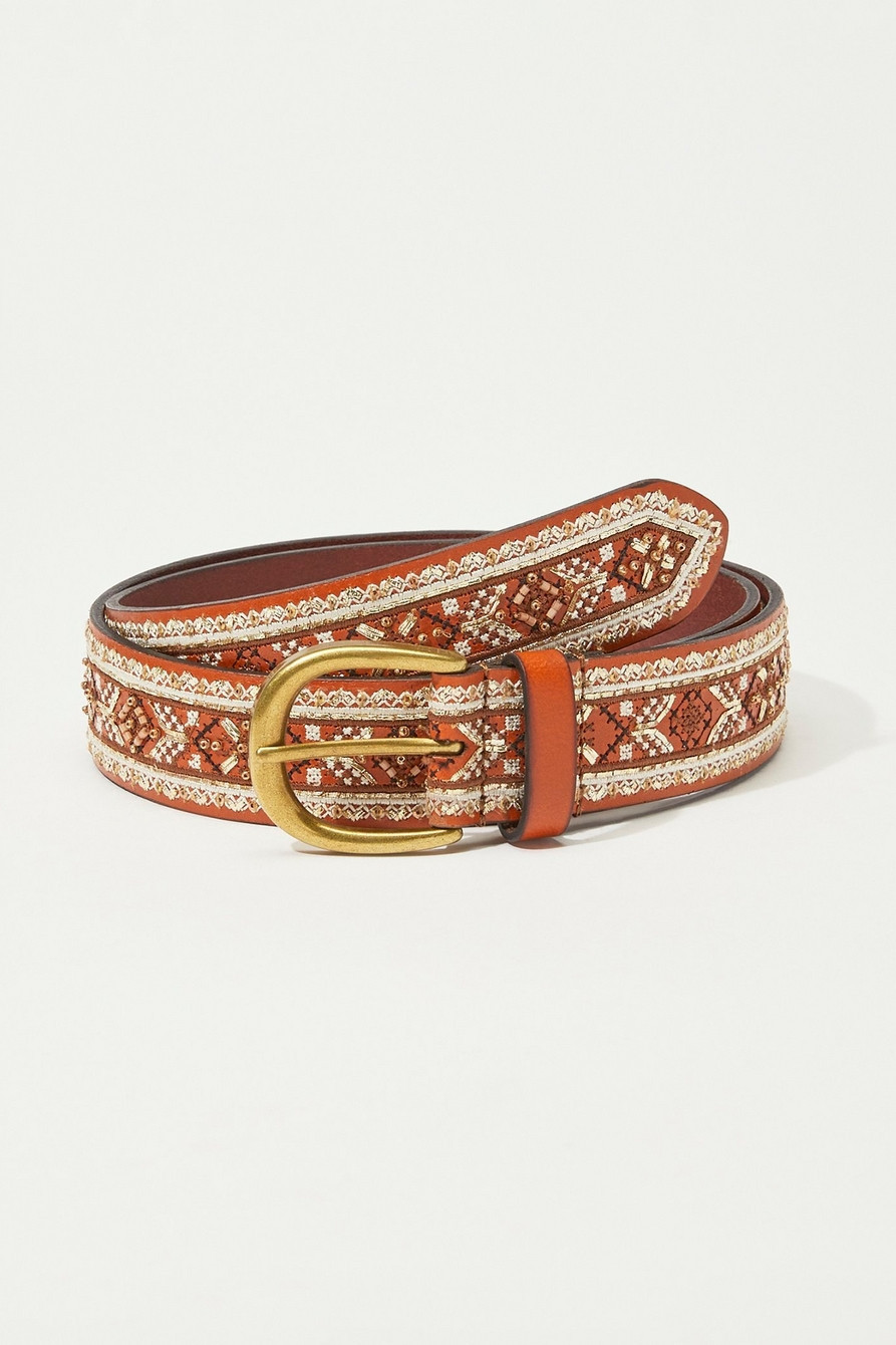 GOLD SHIMMER & EMBROIDERED BELT | Lucky Brand