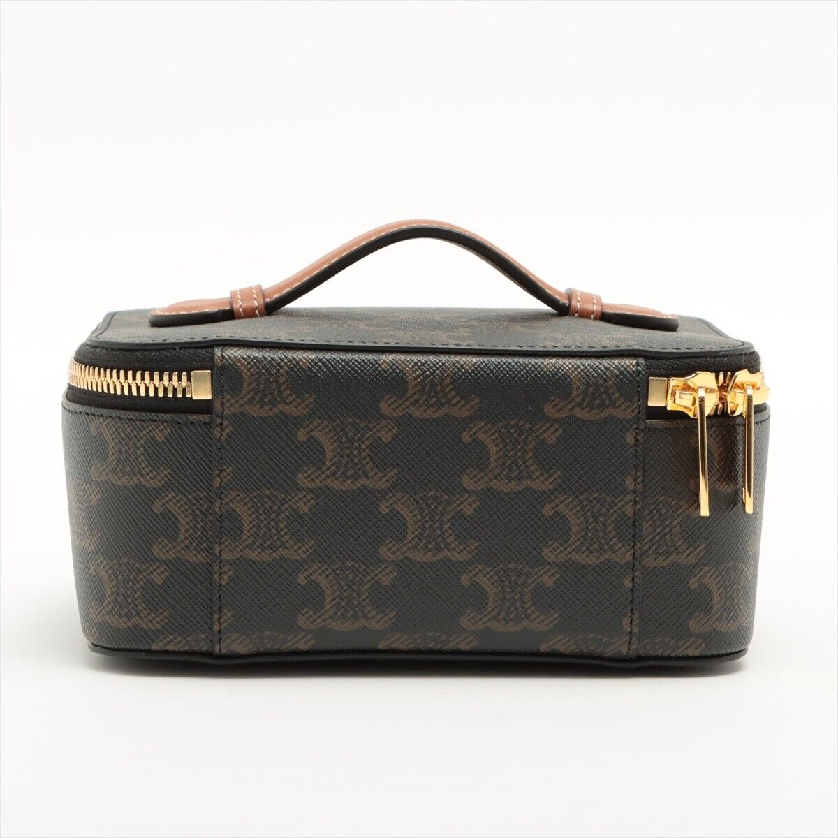 Celine Triomphe Leather Vanity Bag Black x Brown  | eBay | eBay US