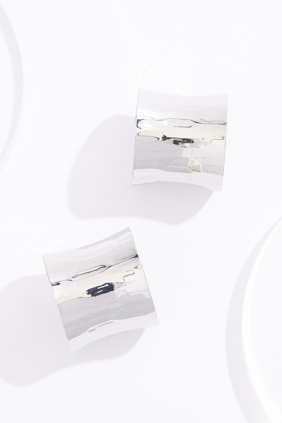 Hammered Metal Wide Hoop Earrings | Cato Fashions