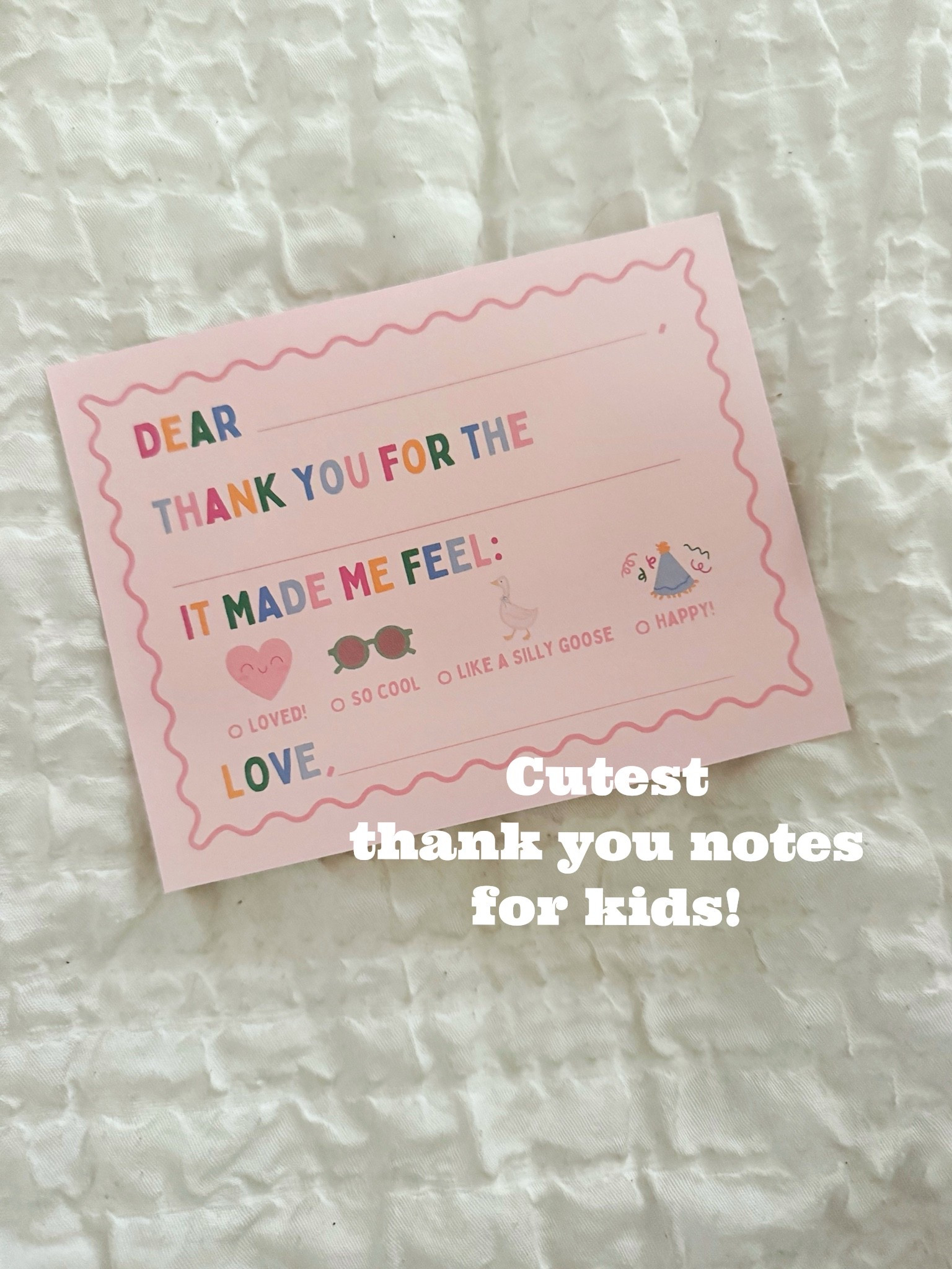 Trying to get my kids in the habit of sending/giving out thank you cards and these printable ones are so perfect!! Short, simple and easy for them to fill in 🥰 #birthdayparty #kidsbirthdays #thankyounotes #etsy #etsyfinds

#LTKmomlife #LTKKids #LTKOver40