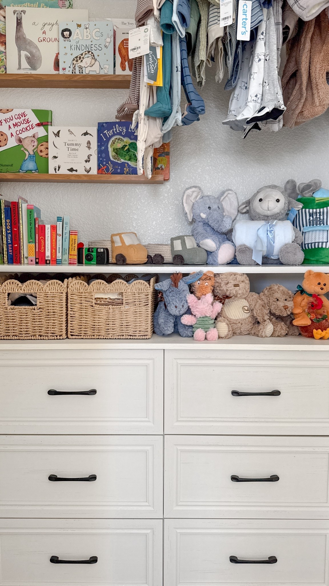 Nursery dresser + closet organization! This amazon dresser is perfect for this space!  

I didn’t overly organize the drawers because I still need to put his dresser together in the main room too, plus we are moving these books to his room so we’ll have more hanging space!

Linking some of the toys shown too! The scalloped baskets are Hobby Lobby!

Amazon furniture, nursery furniture, organize with me, organization, nursery organization, baby organization


#LTKBaby #LTKHome