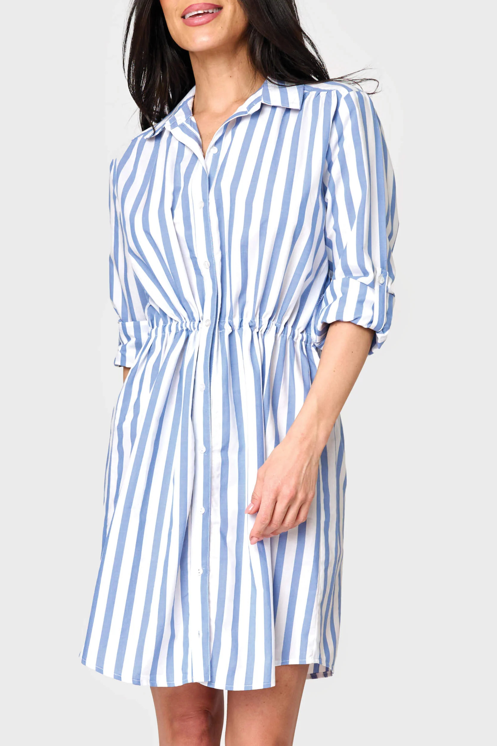 Shirtdress With Drawstring Waist | Gibson
