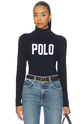 Polo Ralph Lauren Logo Turtleneck Sweater in Hunter Navy from Revolve.com | Revolve Clothing (Global)