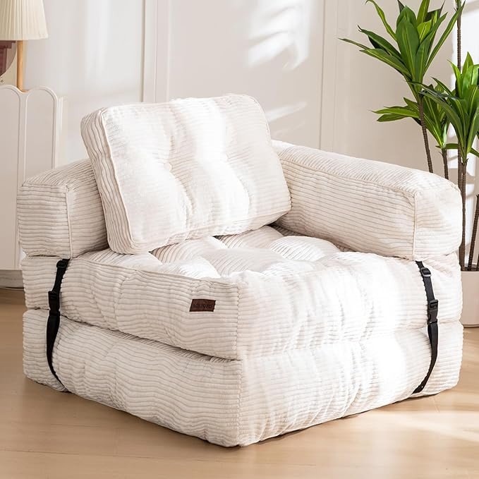 MAXYOYO Folding Sofa Bed, L-Shaped Convertible Sofa Foldable Sleeper Couch with Pillow, Portable ... | Amazon (US)