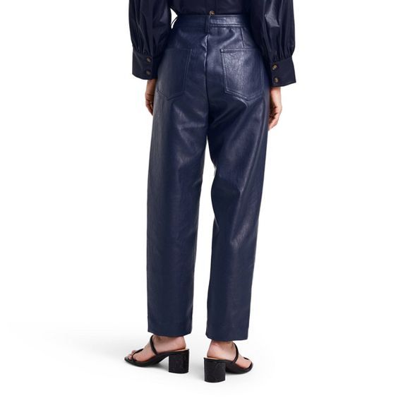 Women's High-Rise Taper Leg Faux Leather Utility Pants - Rachel Comey x Target Navy | Target