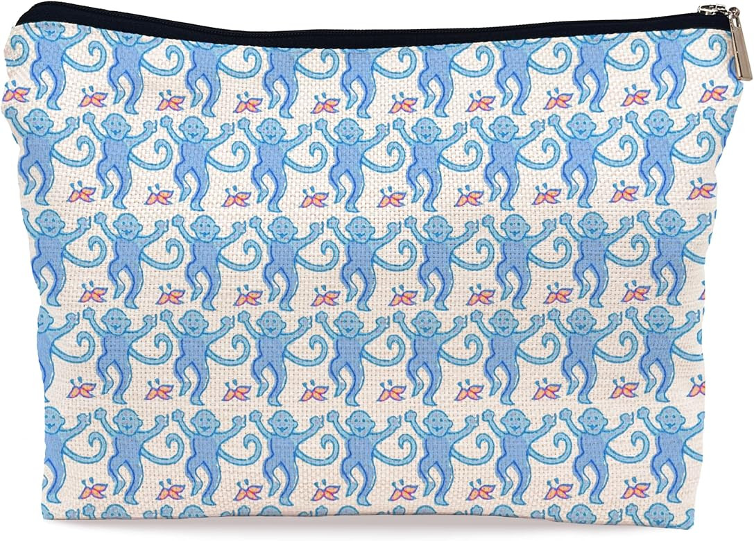 Ayxvt Preppy Makeup bag, Pink Makeup Bag,Women's Makeup Bag Zipper Pouch Travel Toiletry, Gifts f... | Amazon (US)