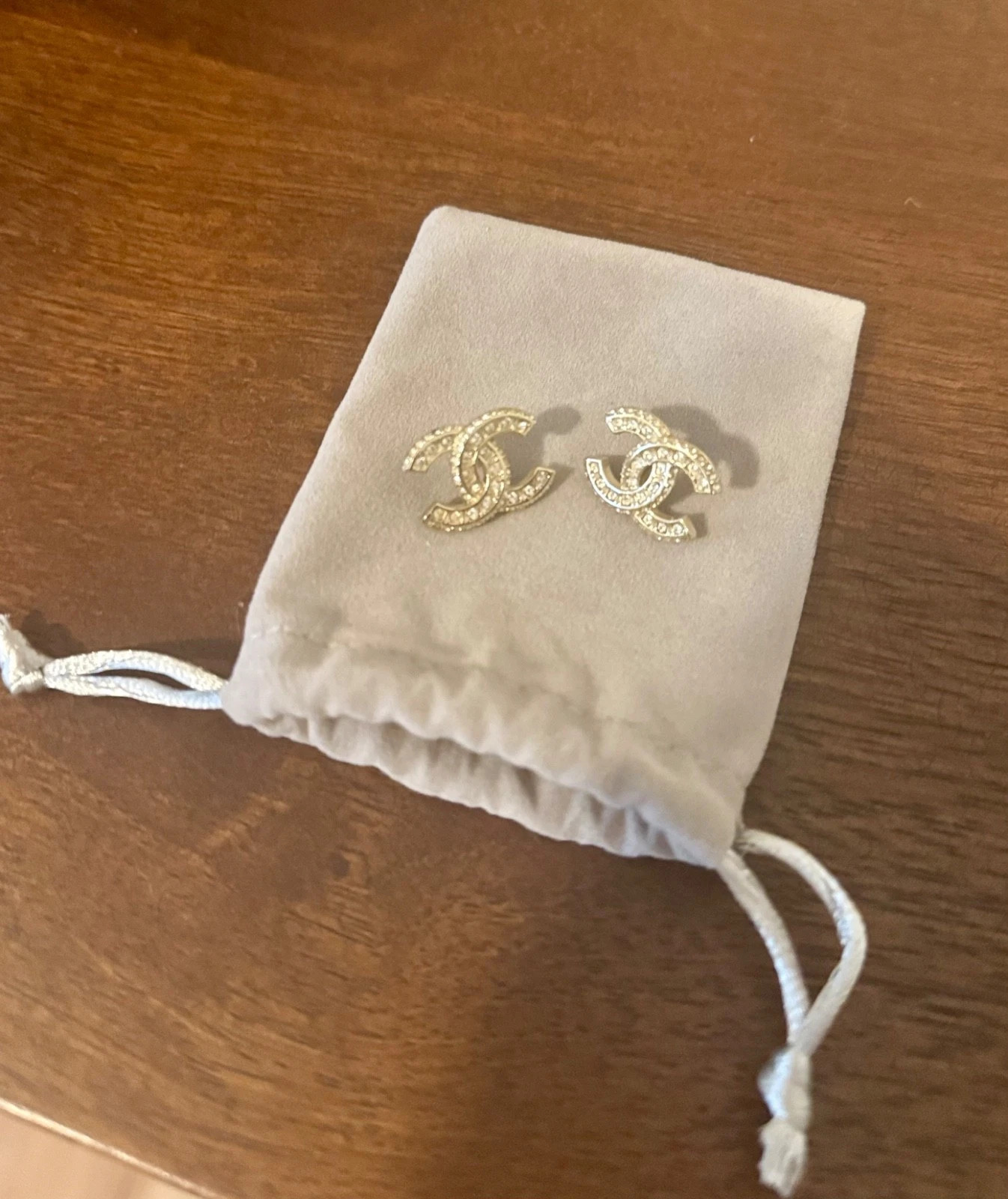 Authentic Chanel CC Crystal Gold Tone Stud Earrings | eBay | eBay US