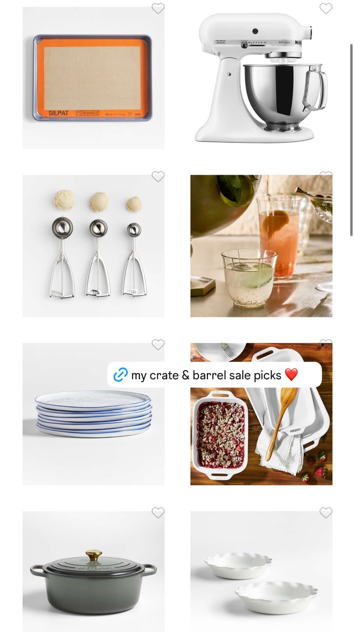 Crate and Barrel up to 50% off! A great time to pick up kitchen items in advance of Thanksgiving and Christmas holidays. Added my favorite Kitchen Aid mixer ($150 off),  • Camilo old fashion glasses on sale for under $5 • Staub baking dishes are practical and beautiful with stone washed porcelain • Natia Ebonized Oak Arch Floor Mirror over half off! • My favorite Le Creuset comes in so many colors that are such a joy to cook with. I’ve given this as a gift for multiple wedding always a favorite • so many other items. I did my best to round up my favorites. 

Hope you find something great! 

Xx Meg

#LTKFindsUnder50 #LTKHome #LTKGiftGuide