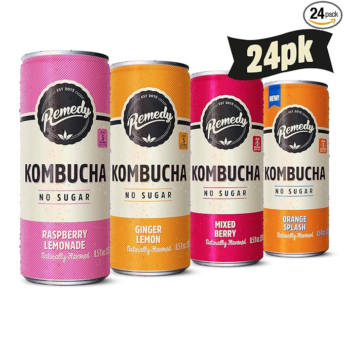 Remedy Kombucha Tea Organic Drink - Sugar Free, Keto, Vegan & Gluten Free - Sparkling Live Cultur... | Amazon (US)