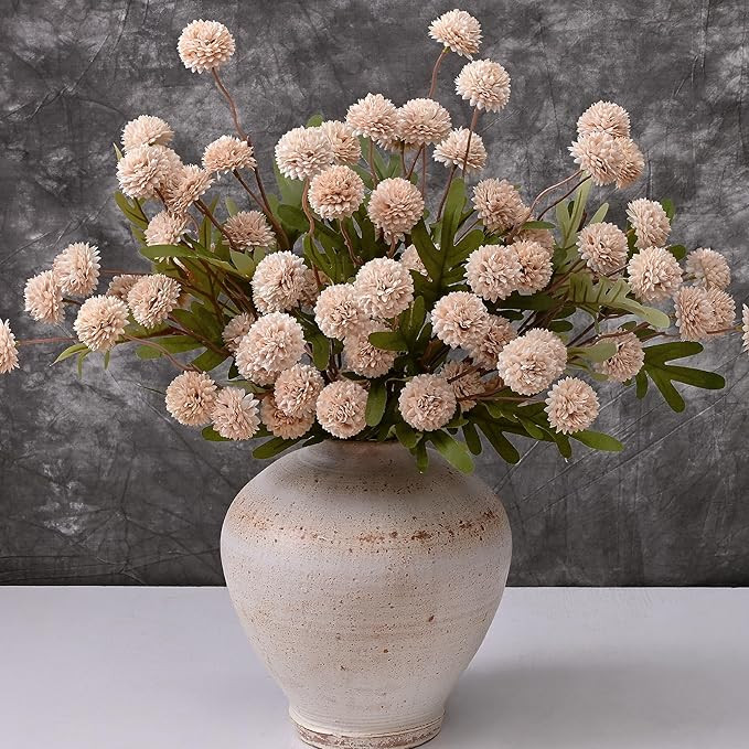 Waipfaru 10pcs Fake Silk Pompon Mum Artificial Flowers, Bulk Faux Mini Chrysanthemums, for Center... | Amazon (US)