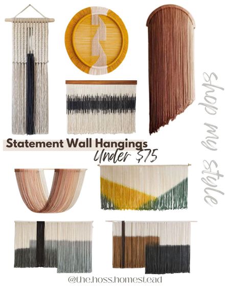 Get the statement without the price tag. These gorgeous wall hangings are similar to one I have in my bedroom. All under $75 

Wall hangings, fiber wall hangings, statement art, statement decor, budget decor

#LTKunder100 #LTKSeasonal #LTKhome