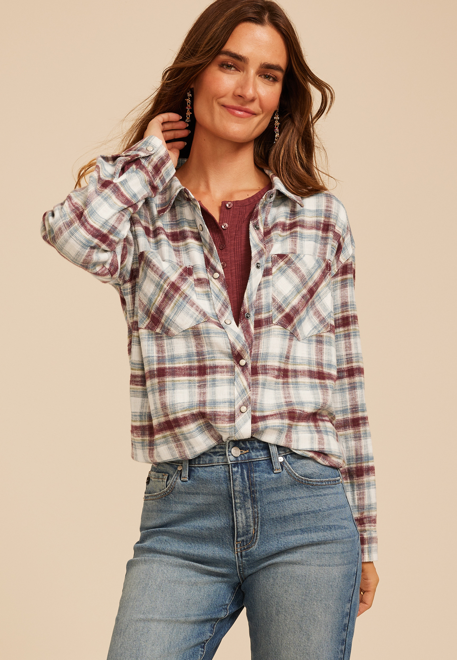 Cabin Plaid Button Down Shirt | maurices | Maurices
