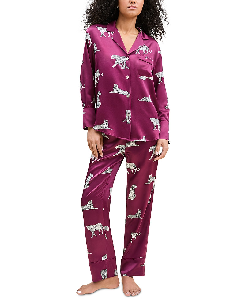 Petite Plume Silk Merlot Panther Pajama Set | Bloomingdale's (US)