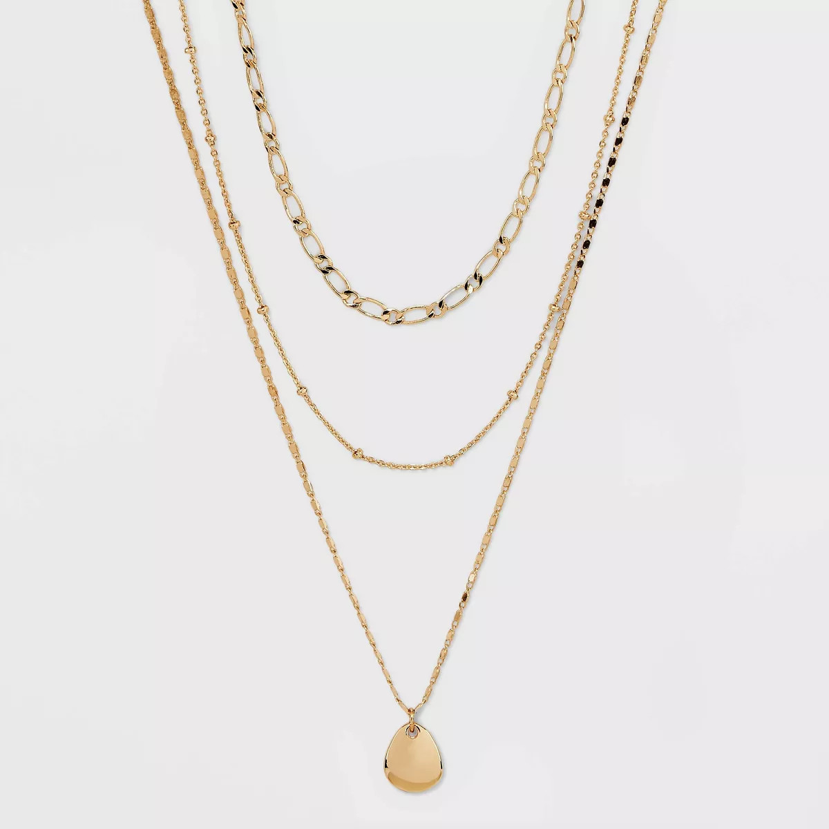 Smooth Drop Multi-Strand Pendant Necklace - A New Day™ Gold | Target